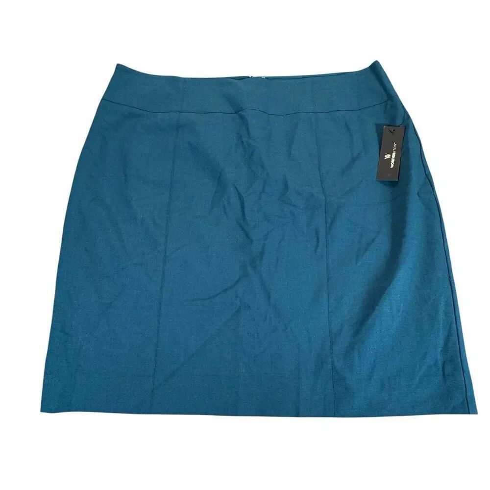 Worthington Sz 18 Women’s Teal Blue A Line Skirt NWT